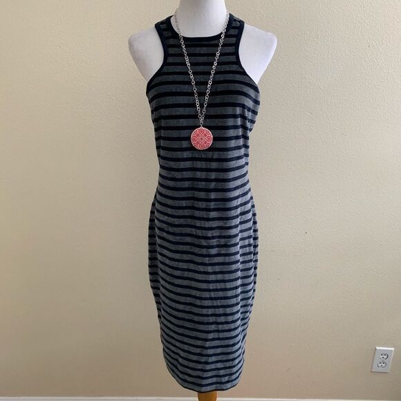 T by Alexander Wang Velvet Striped Halter Dress Medium - Picture 1 of 8
